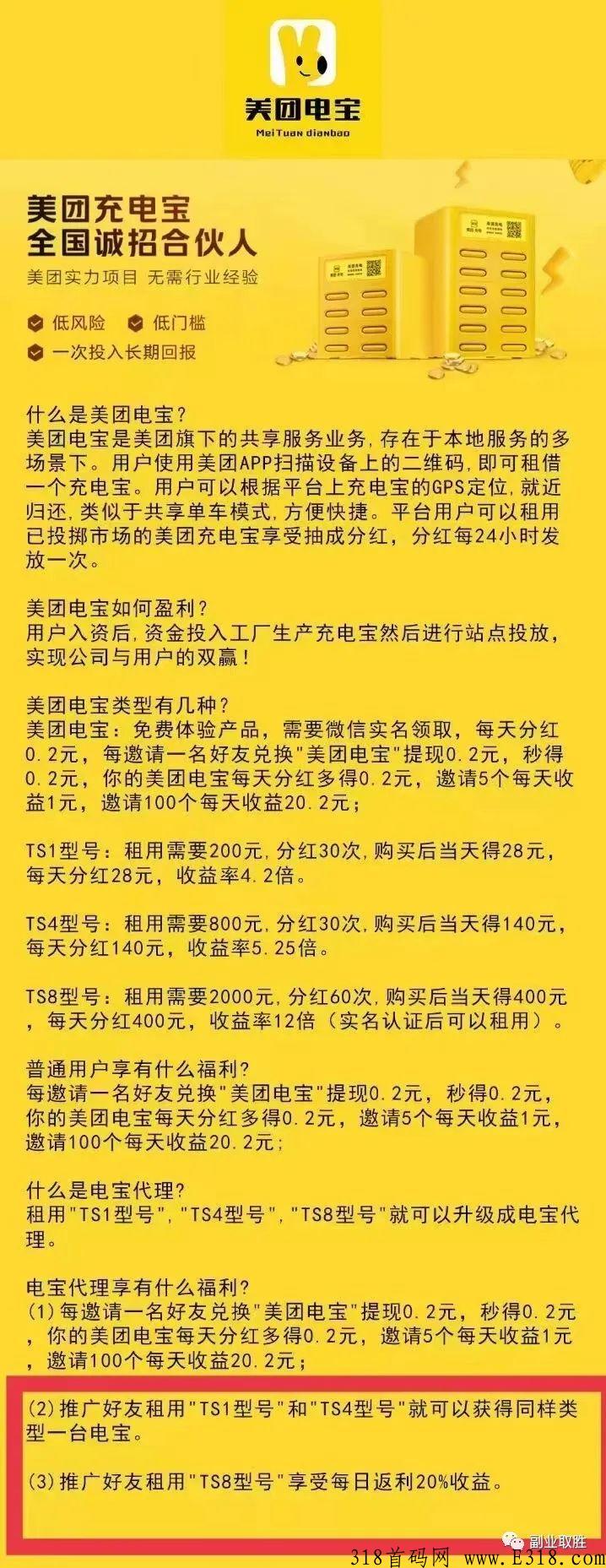 【首码项目】美团电宝，简单粗暴，躺赚给力！