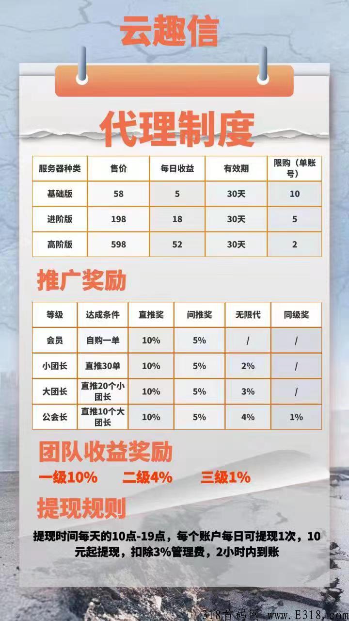 云趣信已出，首码对接，欢迎咨询招募团队长