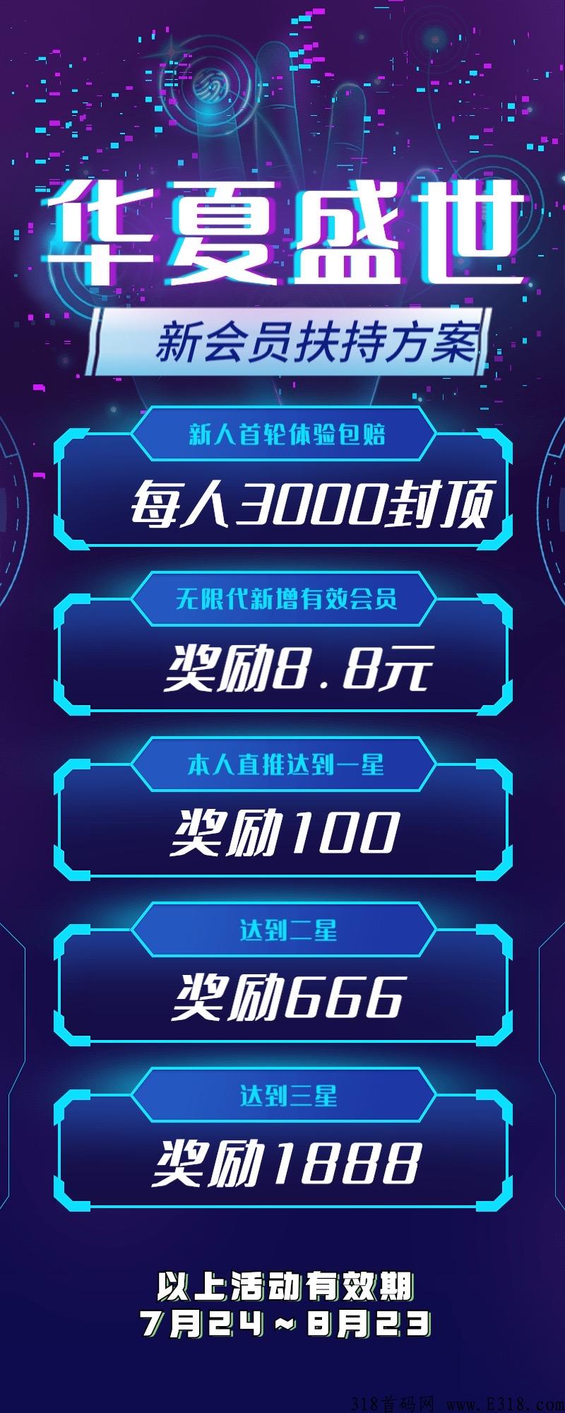 华夏盛世，火爆内测，首码扶持