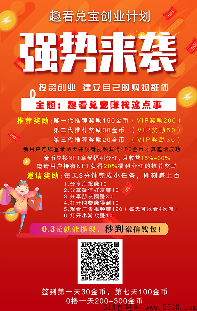 首码趣看兑宝强势上线，每天轻松赚米