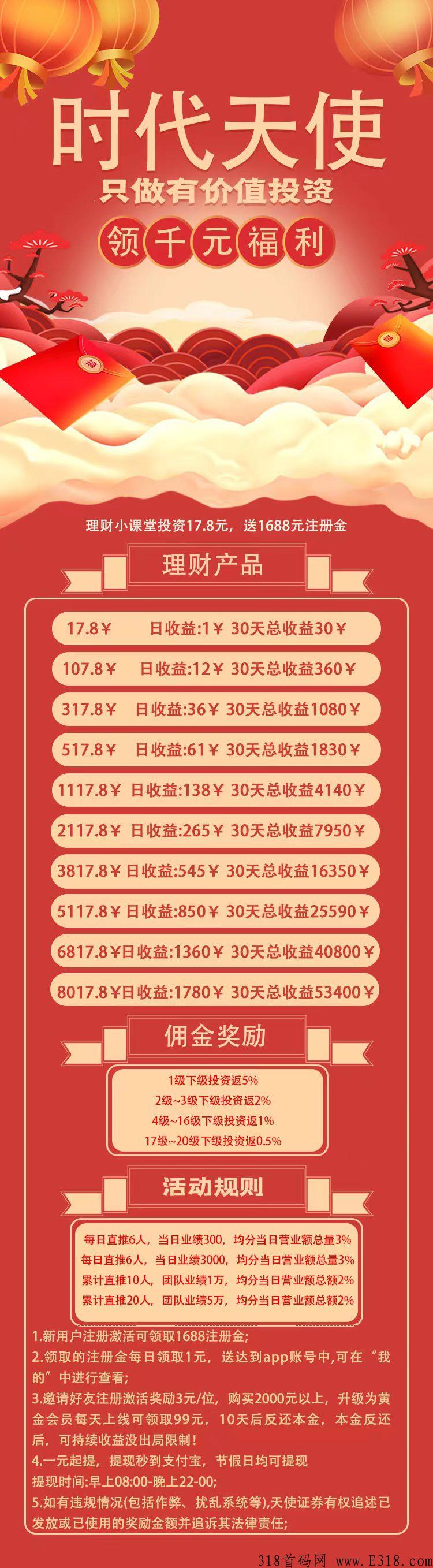时代天使首码预热，火爆上线，新人注册即可领取丰富奖励