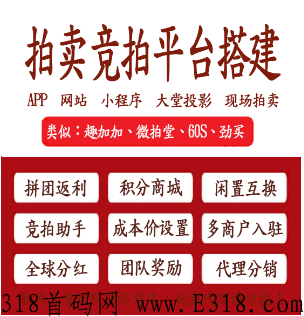  竞拍商城，APP开发，软件定制，竞拍系统源代码提供