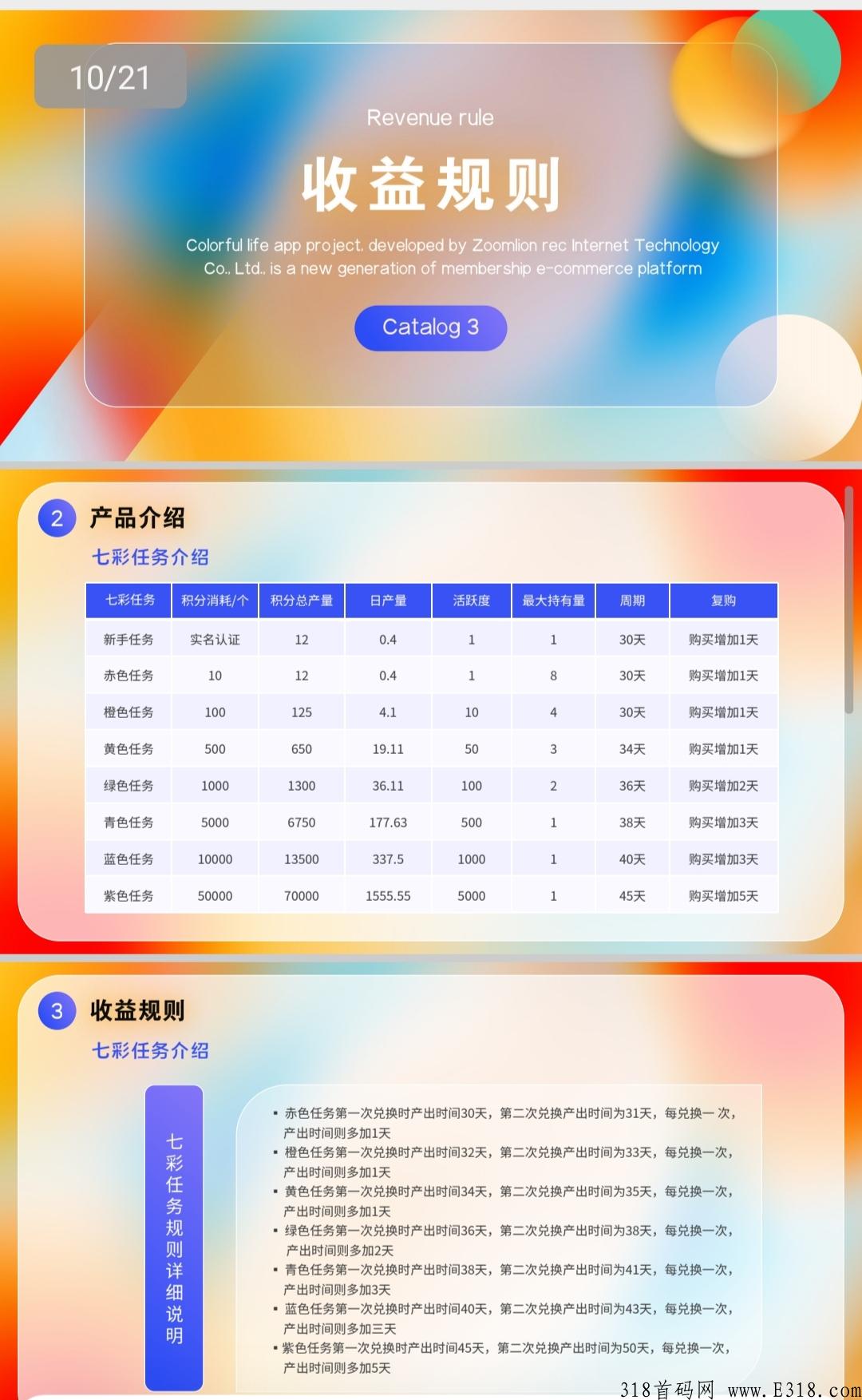 七彩人生神级项目，首码上线，卷轴模式