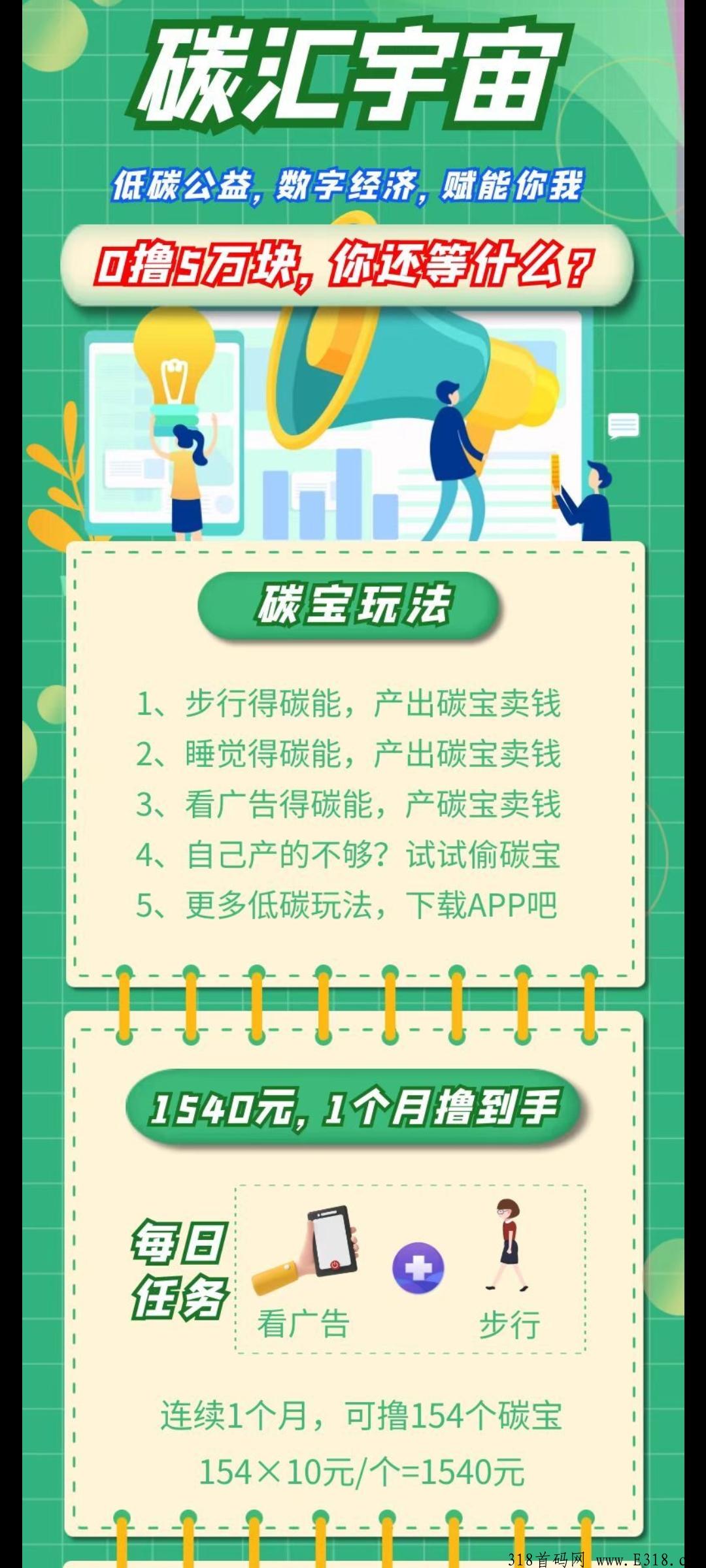 2022零撸赚钱新项目，碳汇宇宙，第一批吃肉，月入几W