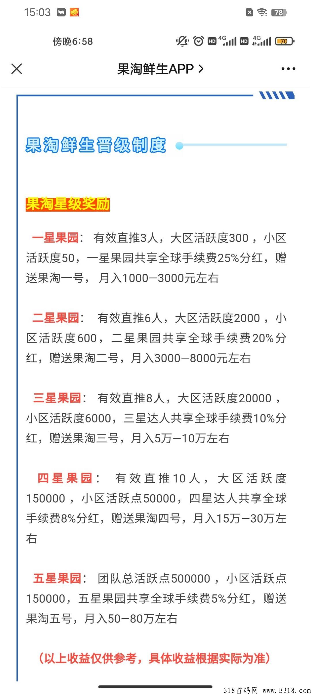 果淘鲜生对接团队长排线，百人兜底三星并且奖励高，上星也有奖励
