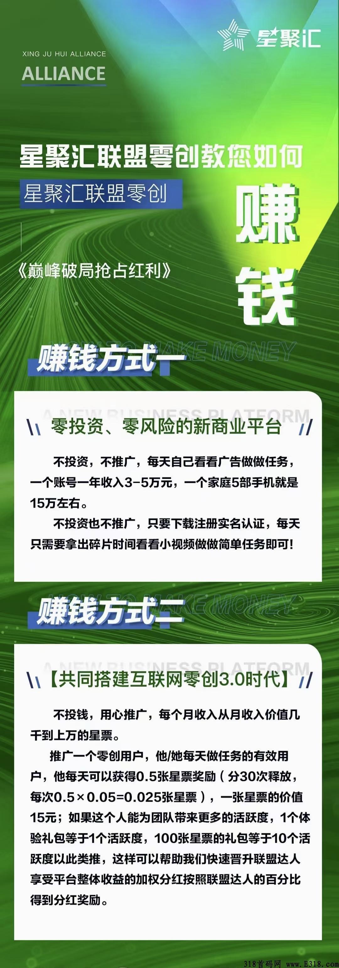全网火爆上线星聚汇，新人注册认证赠送任务包，平台保底收益高