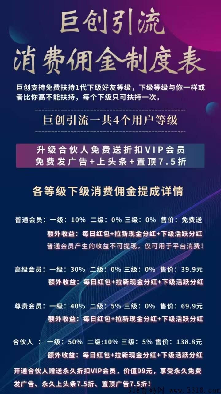 巨创引流火爆上线，对接团队长