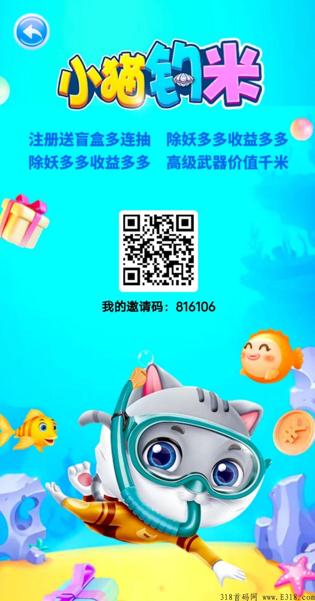 首码小猫钓鱼，项目天花板，每天收益高