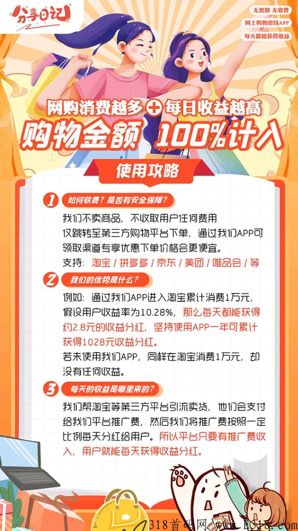 【分享日记】注册送分h金，每日分奖励，提现无门槛秒到