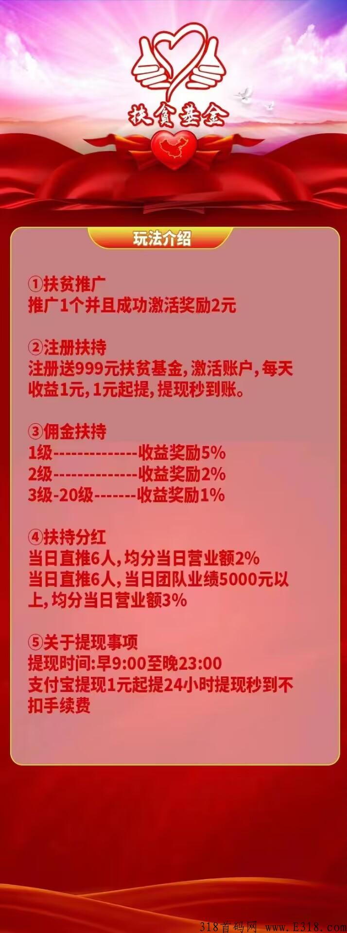 扶贫j金app，全网首码！每日撸奖励，秒提，代收益