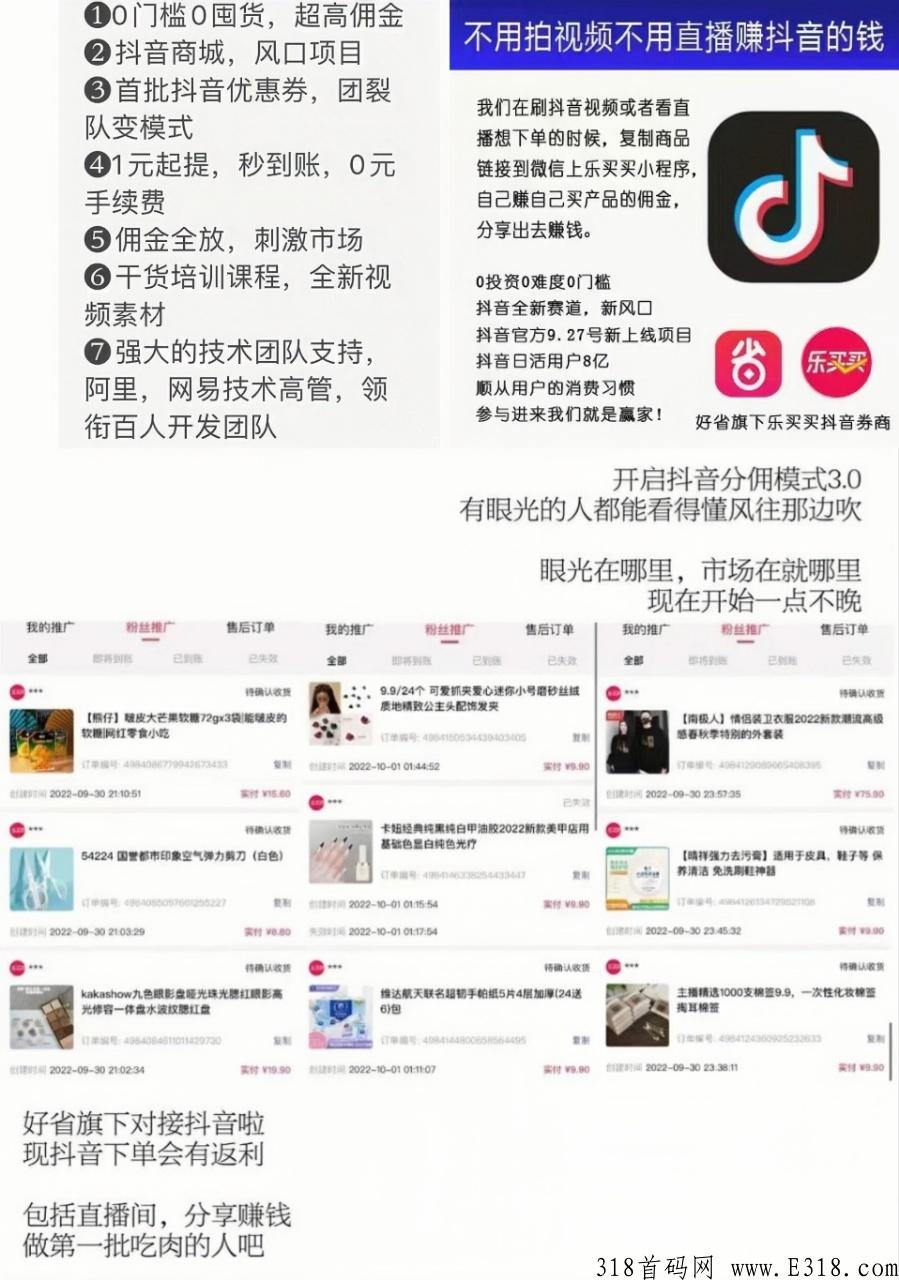 【乐买买】d音新项目，收益高！有d音就可以做（对接团队）
