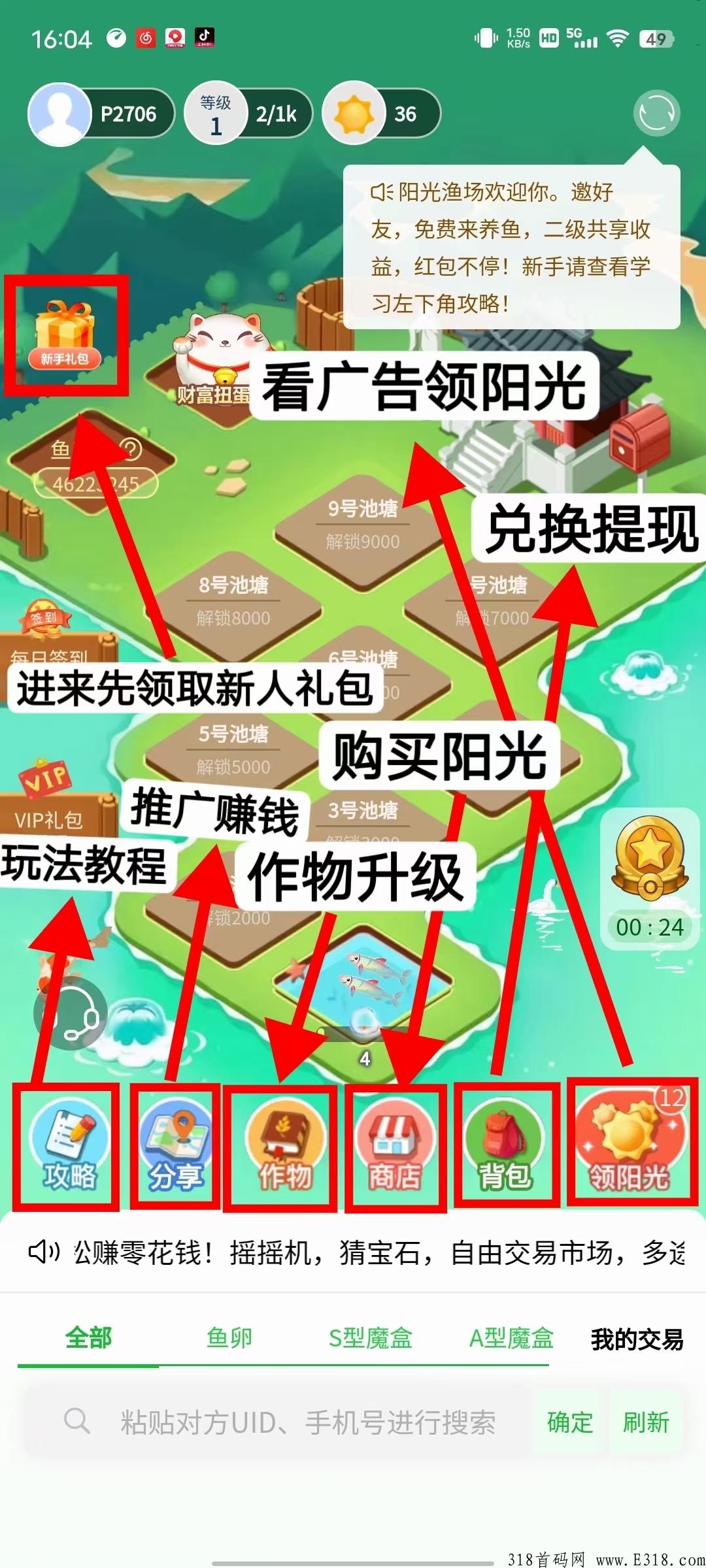 首码阳光渔场，可撸可投
