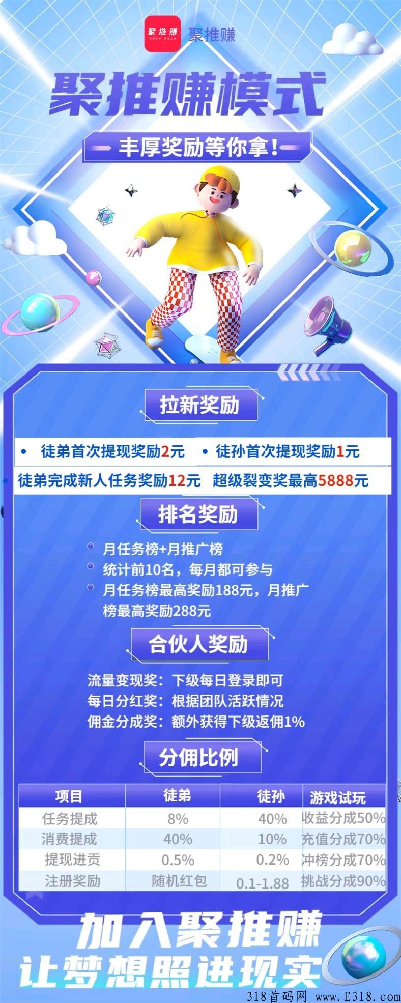 聚推赚，首码悬赏类项目，任务好做，可发同类平台