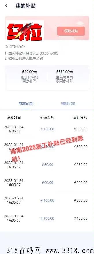 【海南2025】复工补贴真的到账了，项目靠谱