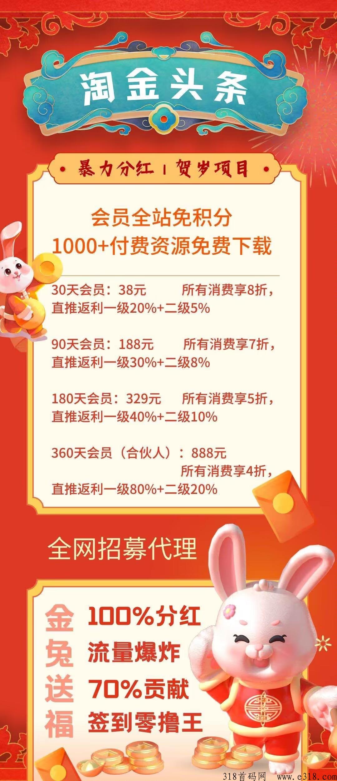 淘金头条首码预热，每日分h奖励，推广必备