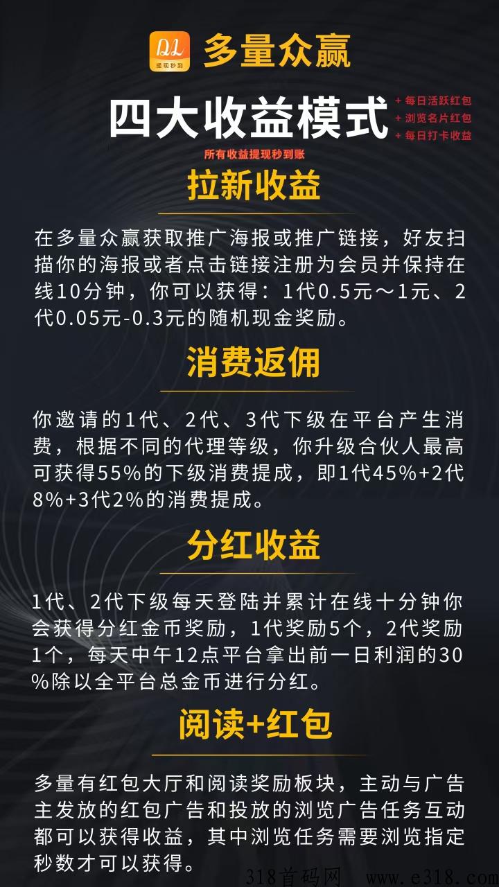多量众赢，没有人脉流量项目需要推广就来这里