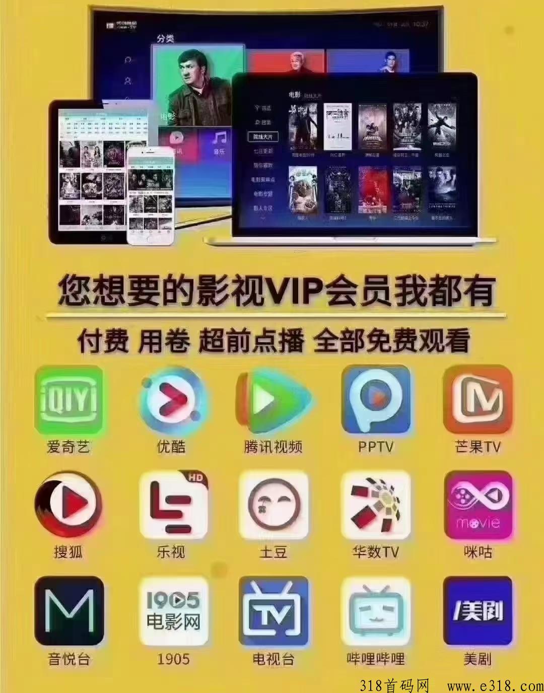 爱奇艺腾讯vip年卡低价！另招代理
