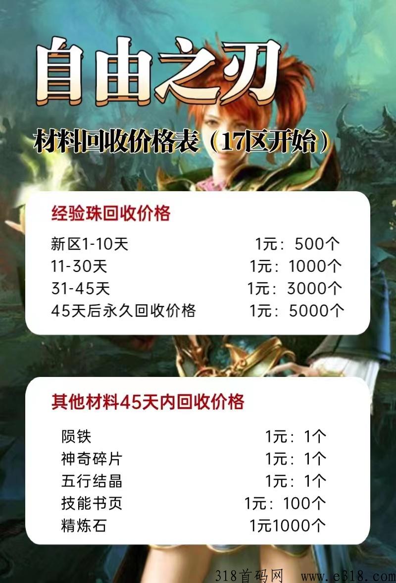 自由之刃，中午12点新区开放，日撸收益高，招搬砖打金朋友