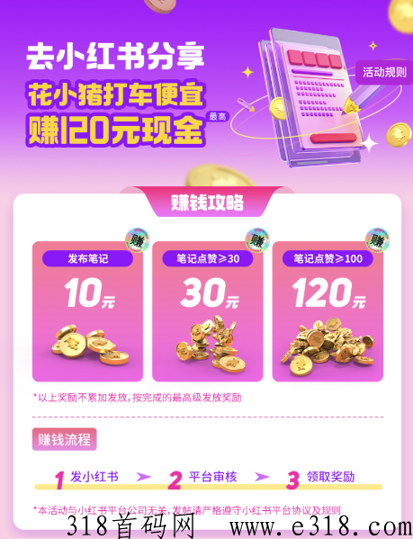 花小猪拉新活动人人可撸120米，免费分享教程