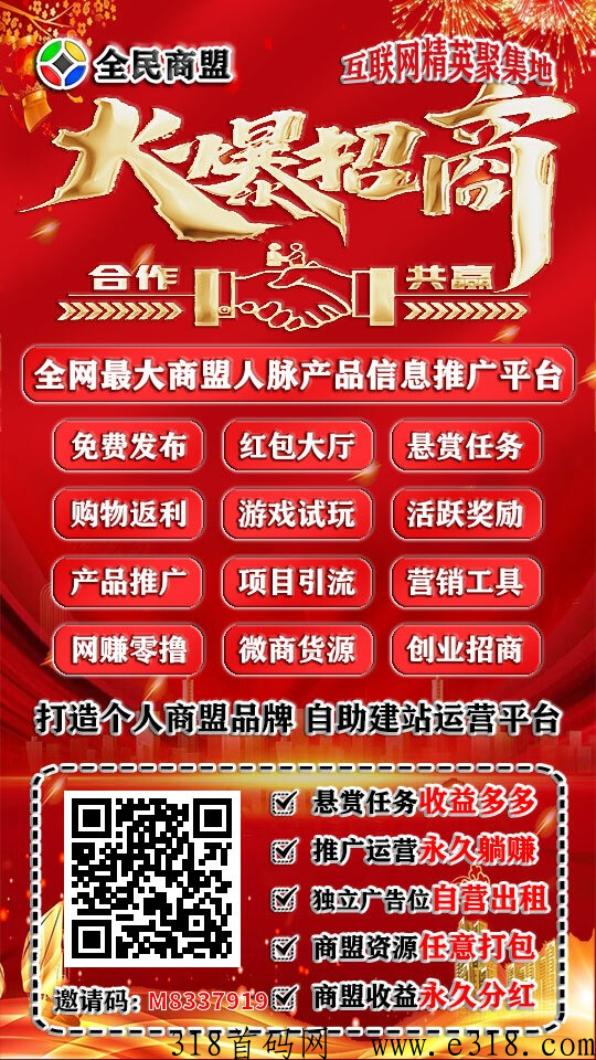 全民商盟找项目、推项目就到这里，网络各行业必备