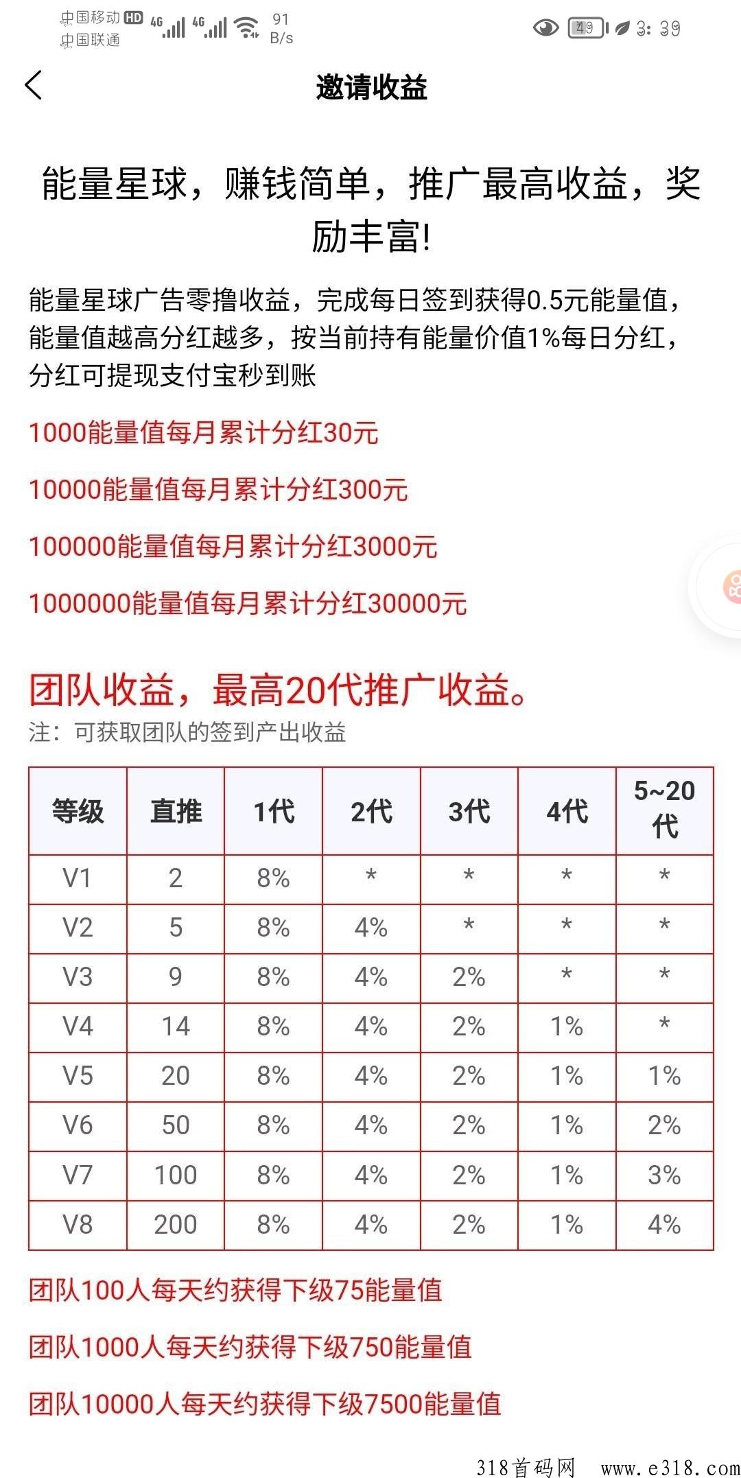 能量星球首码，每天分h提！