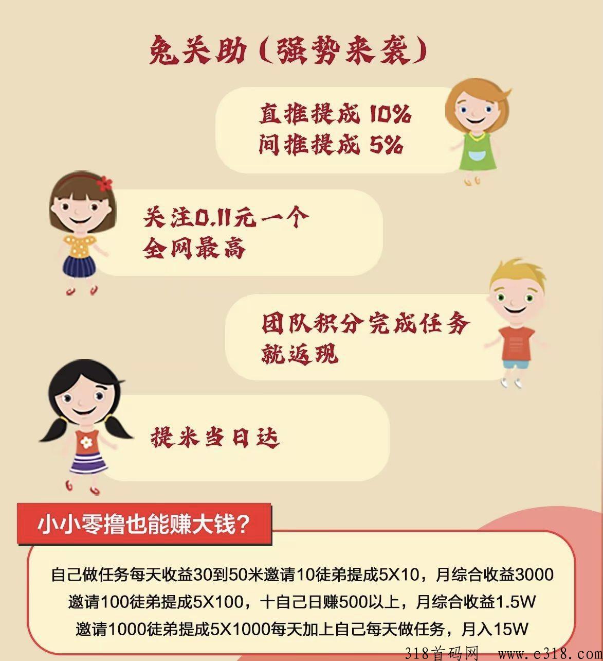 兔关注最强网赚项目，单号轻松日赚奖励