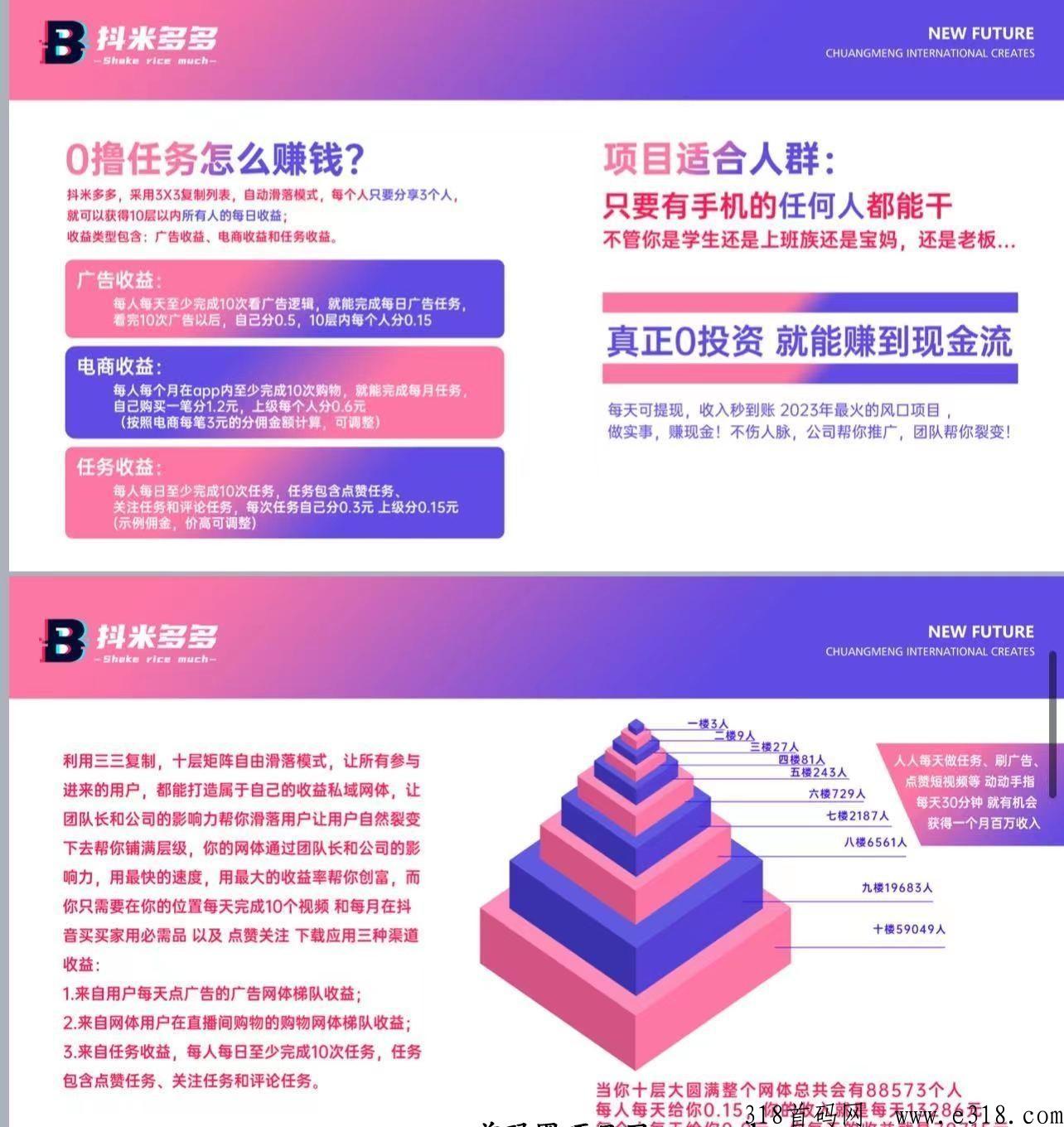 抖米多多，注册后邀请3个人，即可享受坐收滑落收米