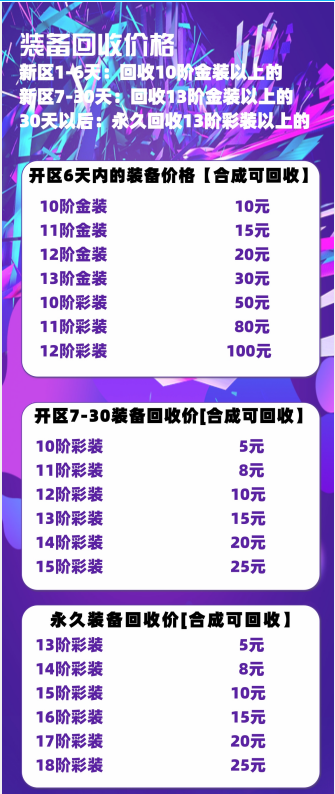 上古情歌装备回收，欢迎散人打金玩家参入