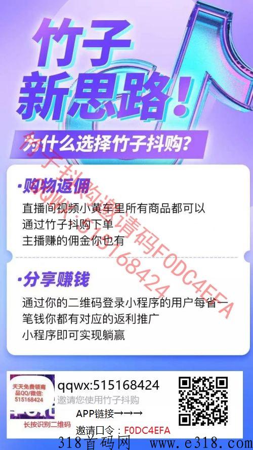 竹子好购，2023年可靠项目，普通人如何逆袭项目，简单快捷，首码发布早上车早吃肉长期可撸