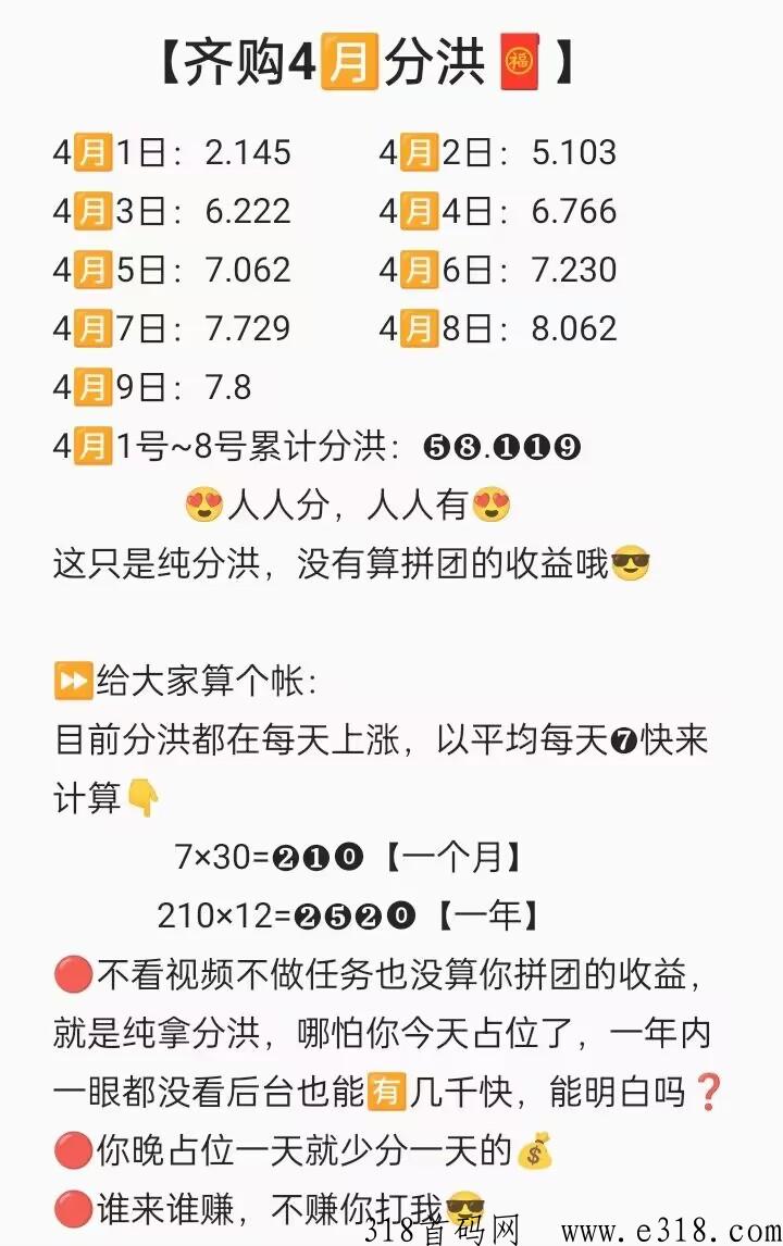 齐购商场首码，刚刚上线内测期，占位不分享照样也能天天有奖励