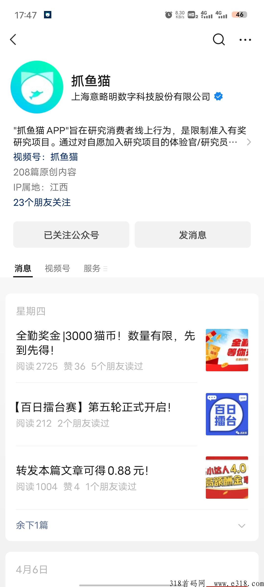 抓鱼猫，手机后台赚米项目