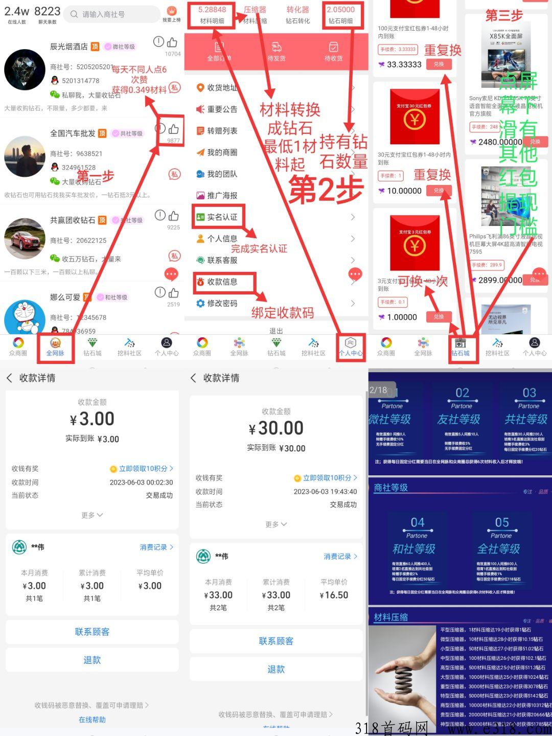首码众脉商社，注册立马就可以提1.5