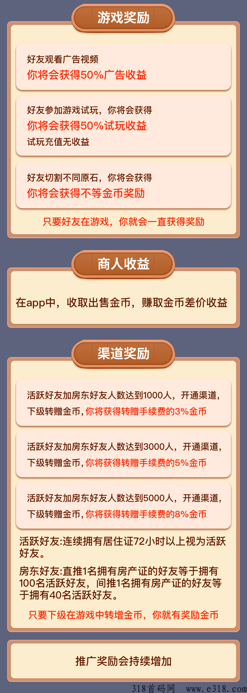 天天来收租，首码预热，类似开心庄园