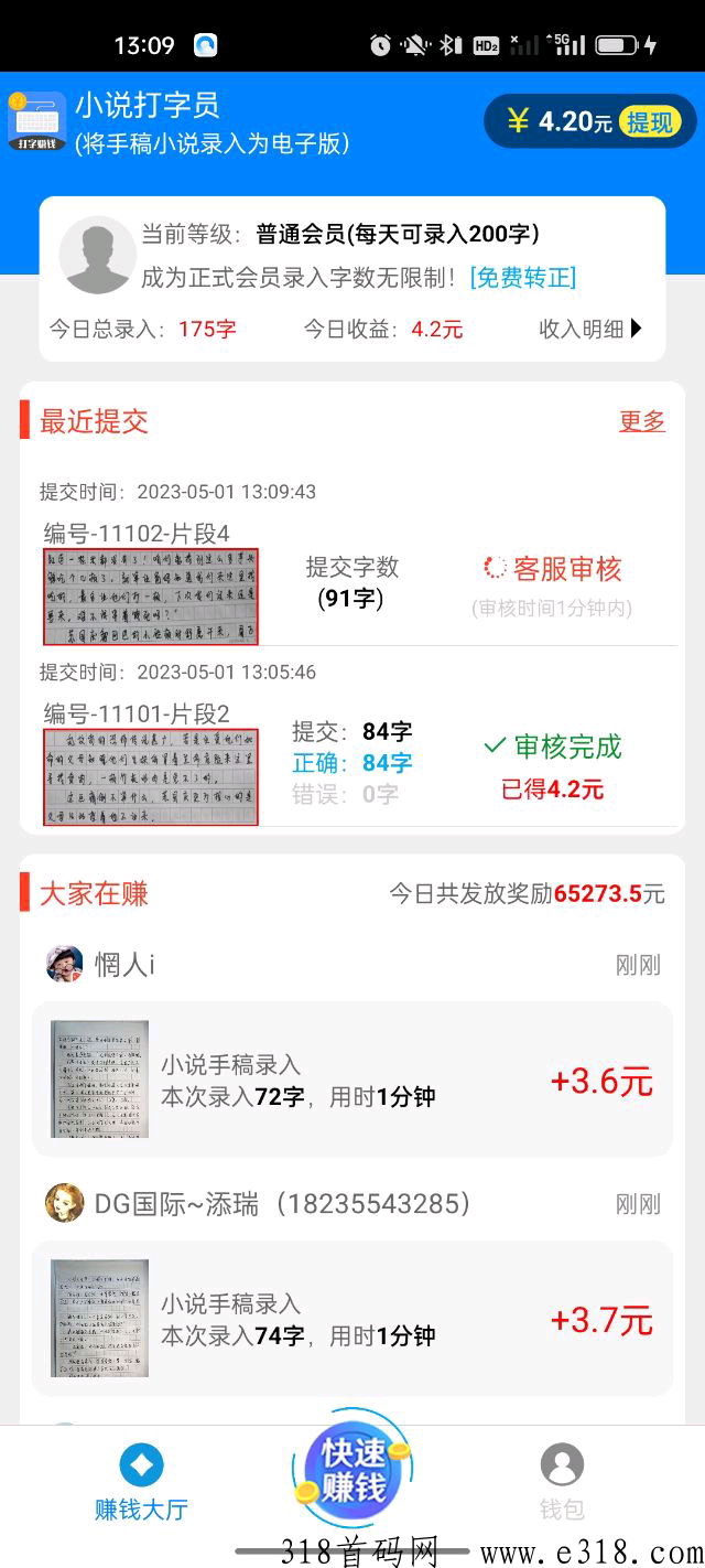 小说录入赚米，会打字就行，速撸