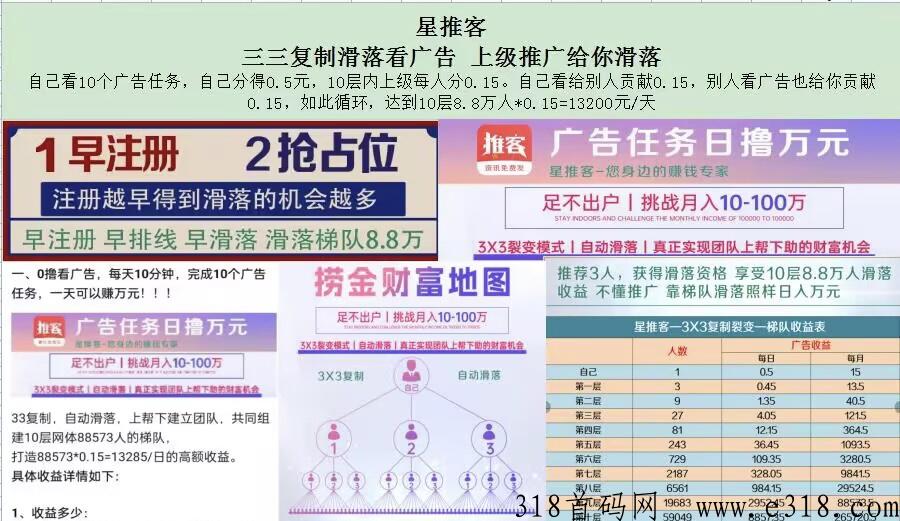 星推客每天广告撸0奖励，多微信可多号