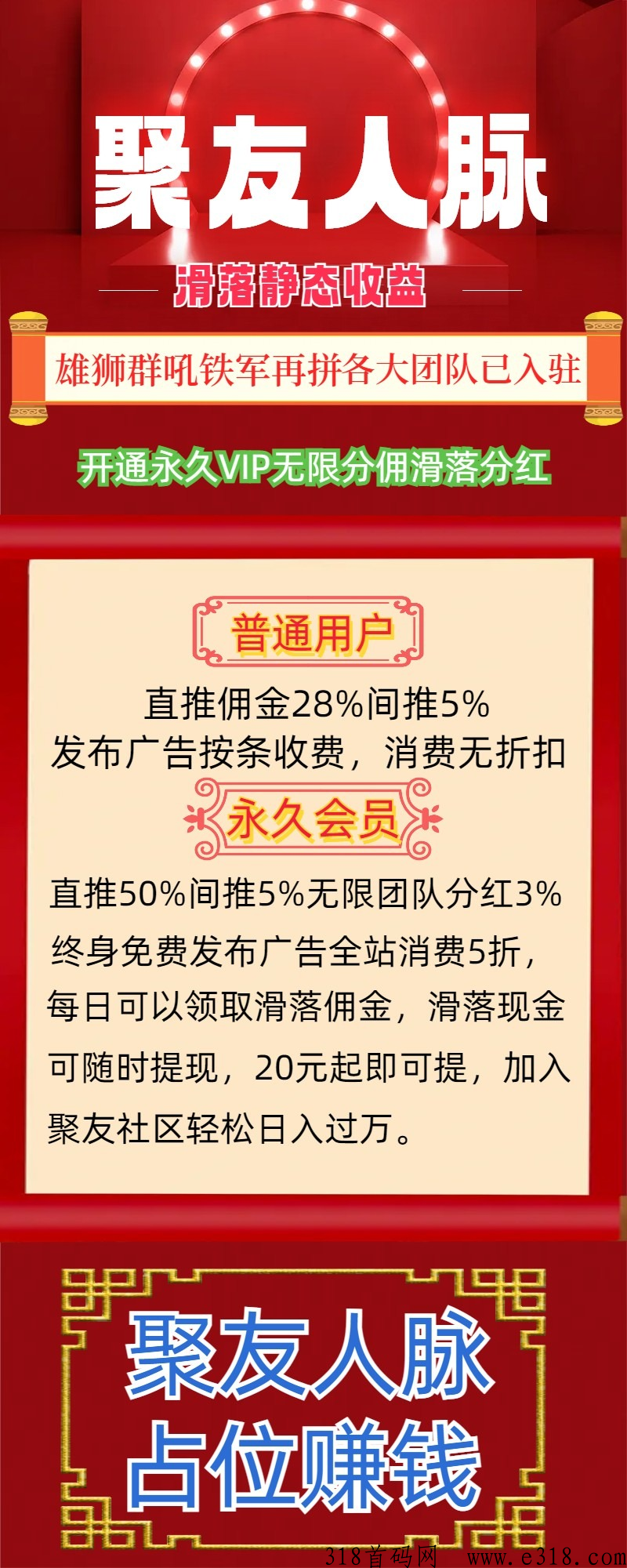 聚友人脉，推广流量大，效果好，缺项目的网友首选