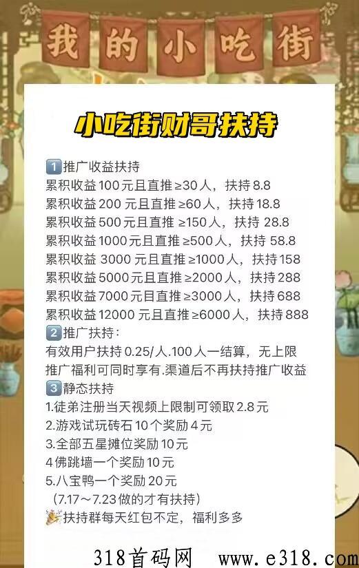 新版小吃街高扶持