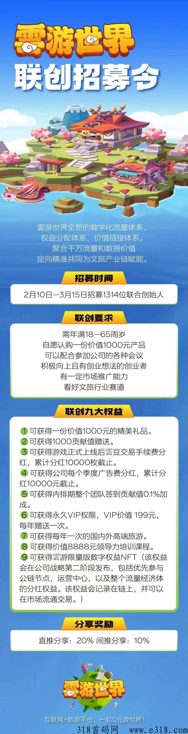首码【云游世界】火爆来袭撸项目首选，首码对接！