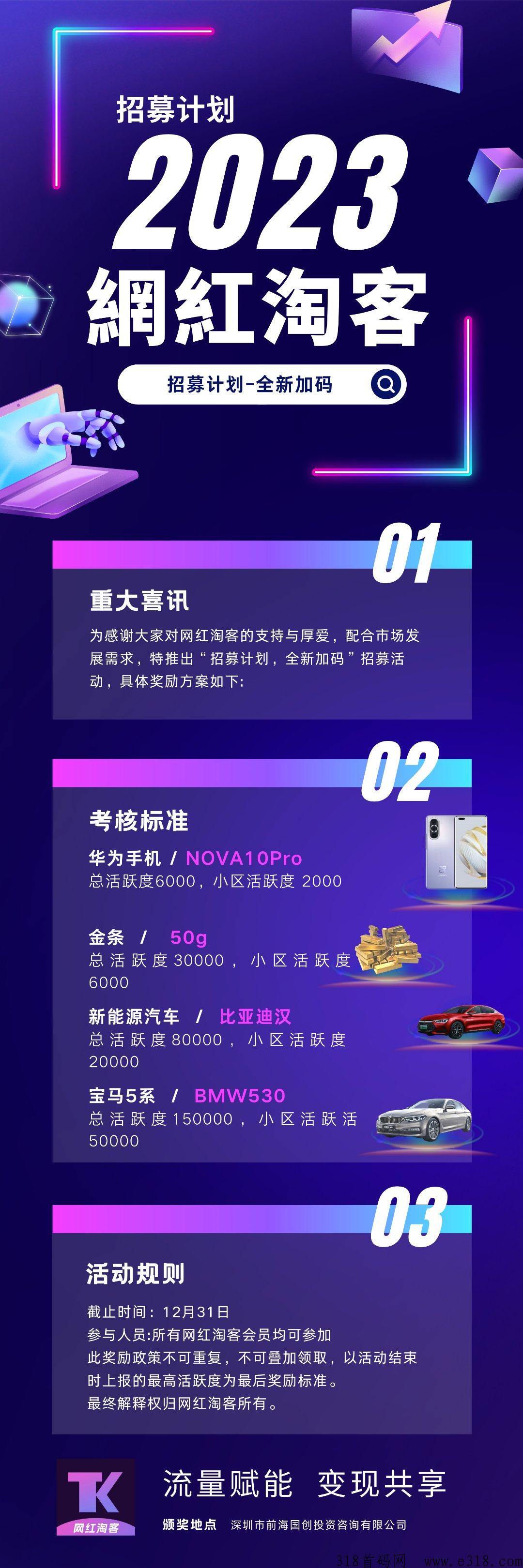 首码新项目网红淘客！2023下半年黑马！重视吃肉！