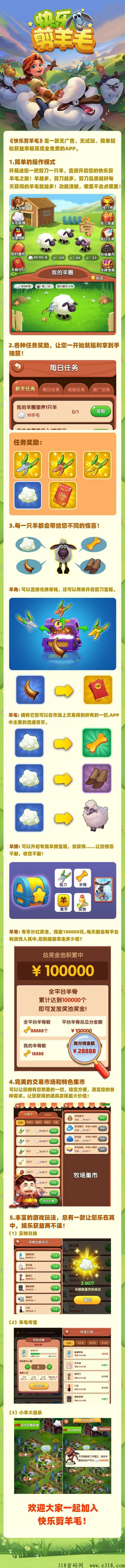 快乐剪羊毛，即将全球首发，团队起来收益可观