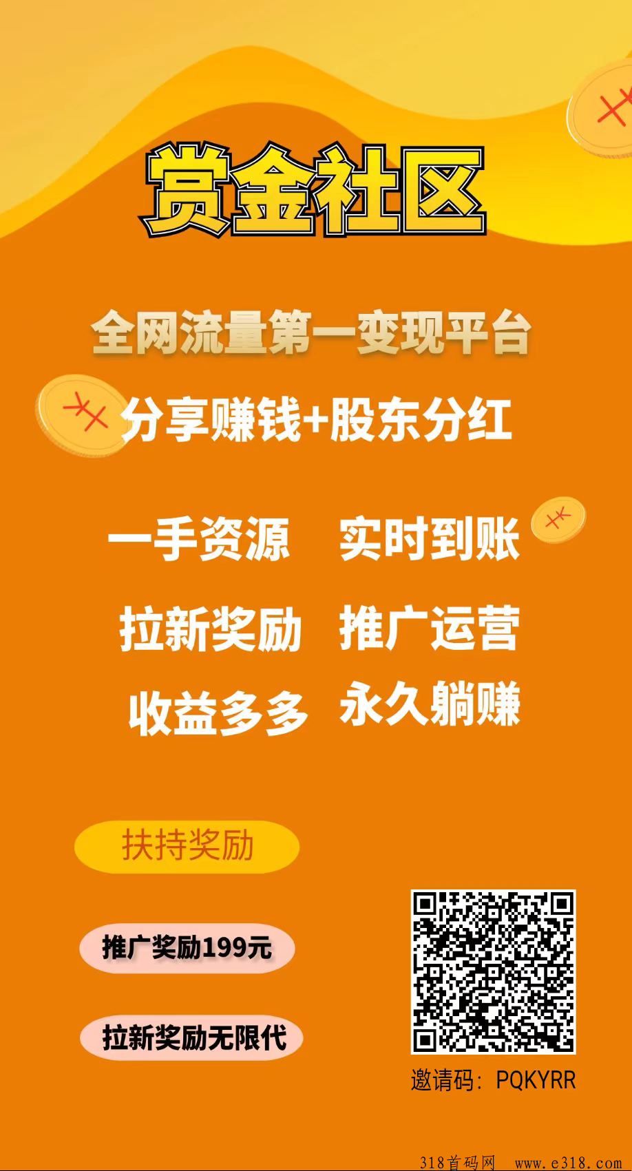 赏金社区，全网最强看视频赚钱平台，每天看6个视频即可赚，可发项目，推广收益更好