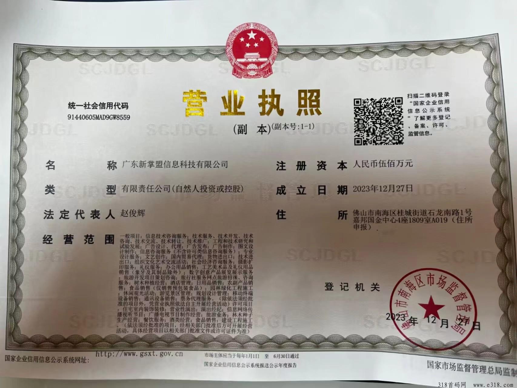新掌盟首码，国庆之后即将上线，公司一期拿出现金做市场，首批城市合伙人限时招募！