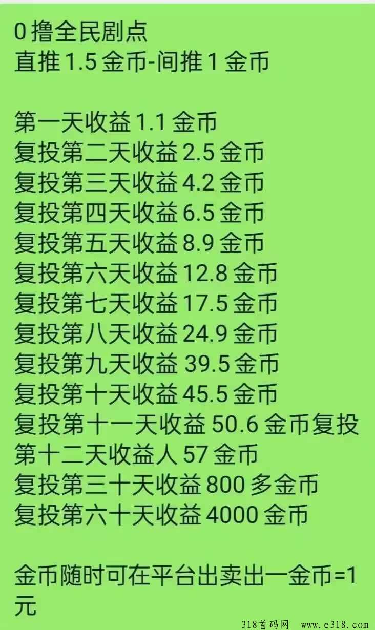 【全民剧点】变现最快的零撸，产出即可卖