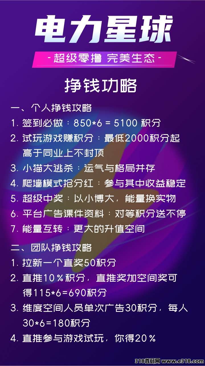 【电力星球】超强零撸黑马，模式很牛，首码刚出，马上起飞