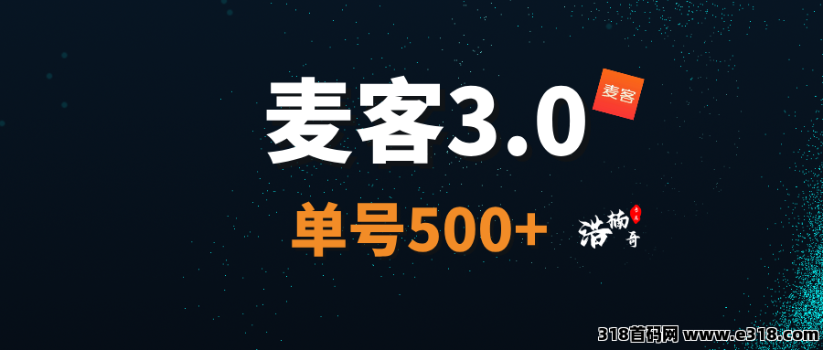 【麦客3.0】趣吧公司又一个神盘，多种玩法，可零撸！