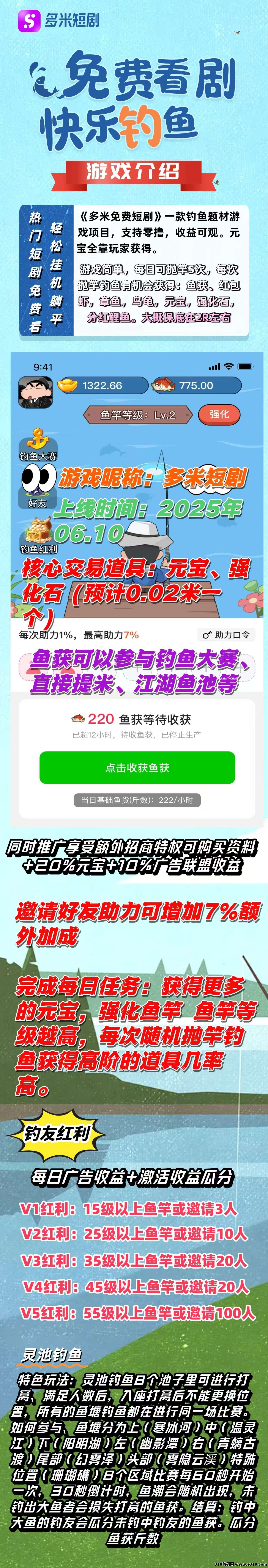  摸鱼党速冲！多米短剧解锁刷剧新姿势，钓鱼+赚金两不误