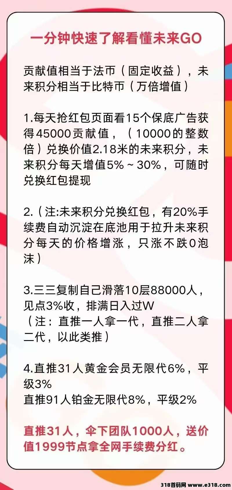 未来go看广告零撸赚积分月升值86倍，全网对接团队长