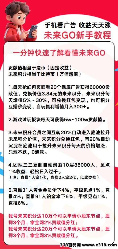 未来GO，重新定义广告玩法，广告+小游戏双通道，积分价格每日上涨