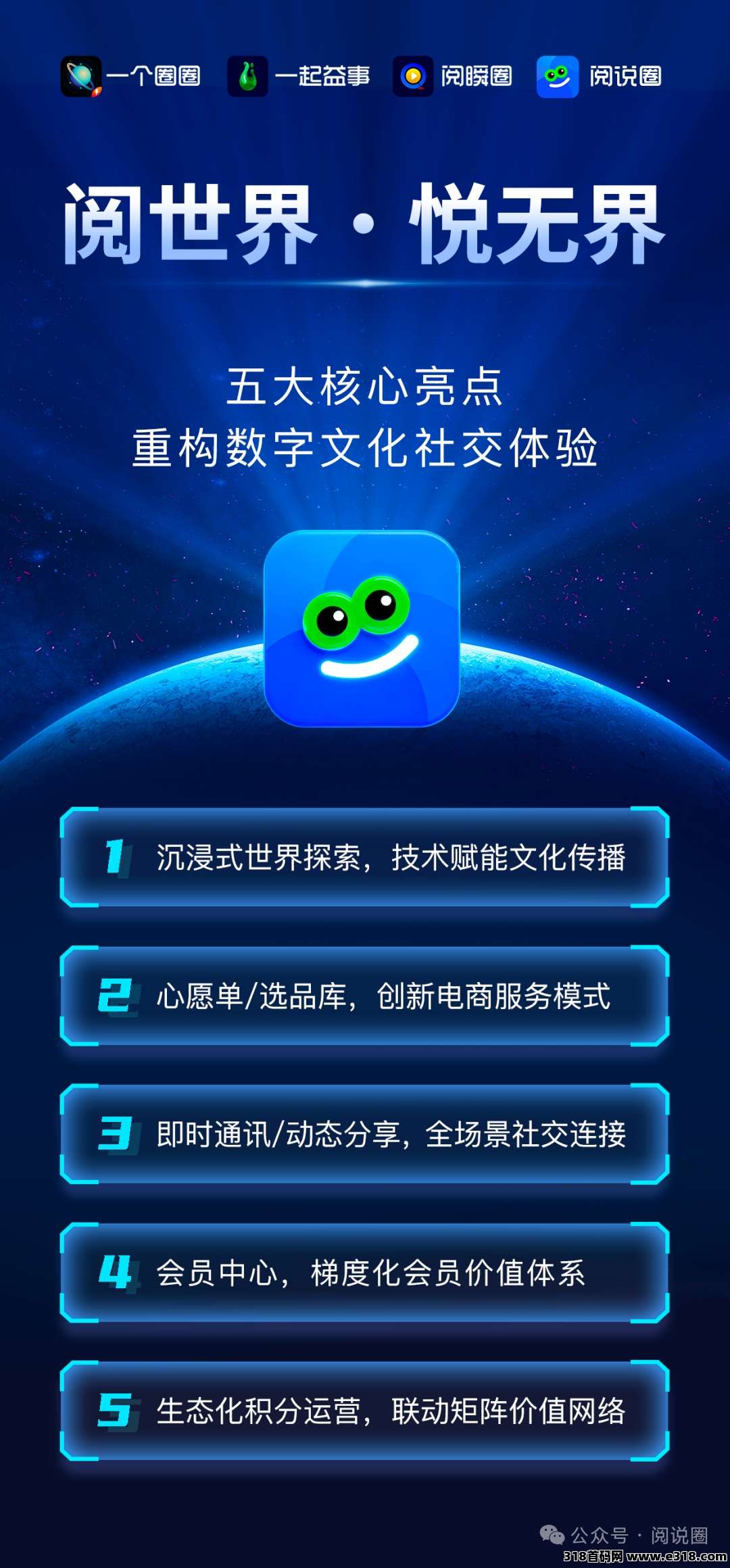 阅说圈（一个圈圈模式注册就占公排零撸）