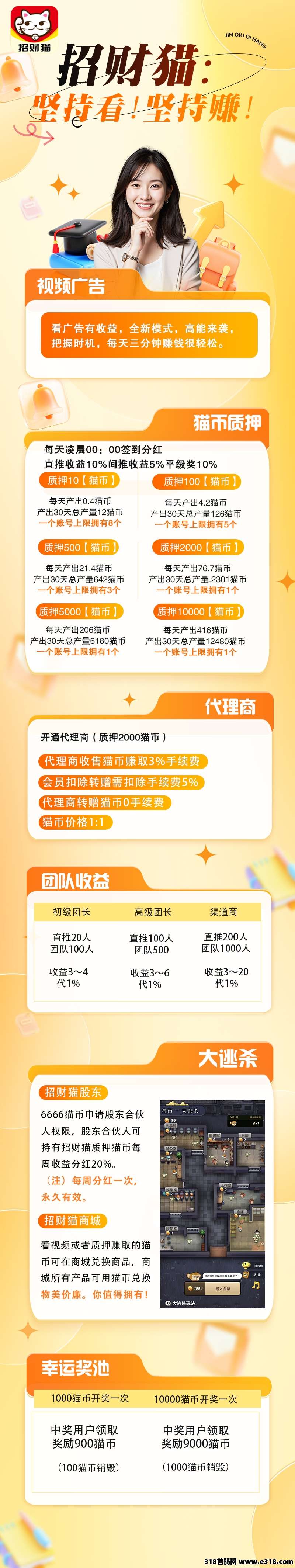 招财猫0撸项目收益天花板项目